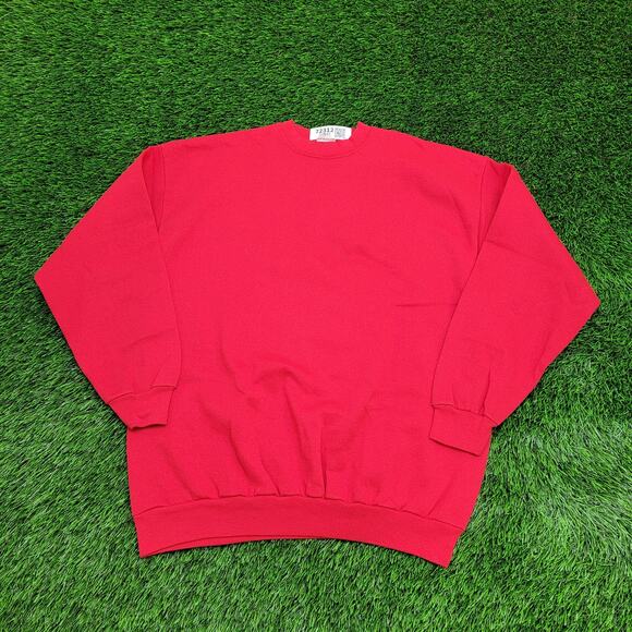 Vintage 90s Tultex Sweatshirt L/XL 22x26 Red - Picture 1 of 11